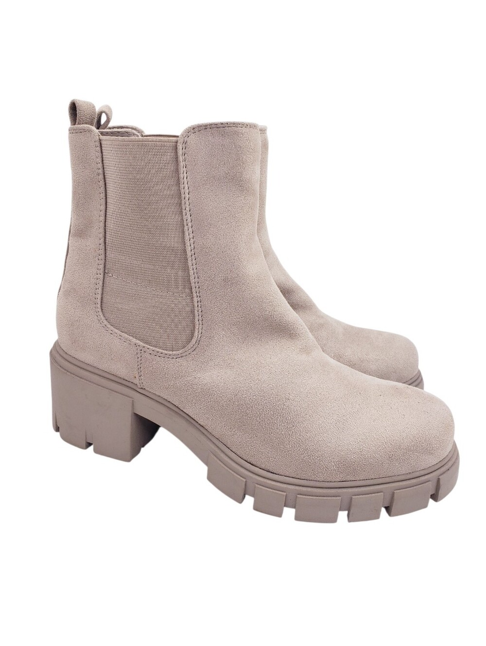 Madden Girl Tessa Chelsea Faux Suede Sand Ankle Boots Women's Size 9.5